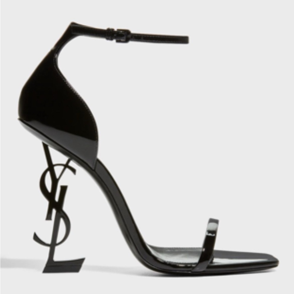 Saint Laurent Black YSL Logo Heels authentic